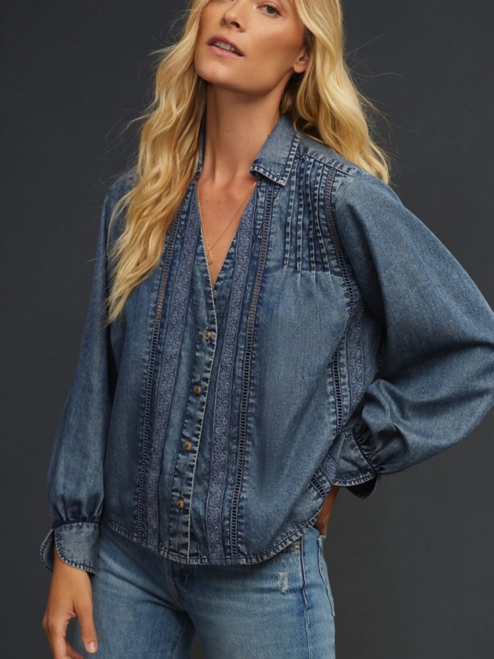 Pilcro Pintuck Peasant Blouse